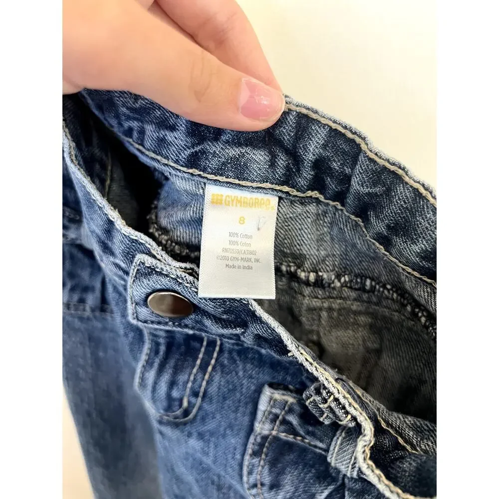 Gymboree Girls Bootcut Bow Pocket Jeans Size 8 Dark Wash Denim